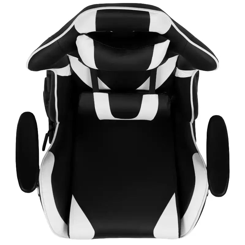 Silla de juego Flash Furniture X30 Silla ergonómica de oficina tipo carreras para computadora con respaldo totalmente reclinable y reposapiés deslizable en LeatherSoft rojo