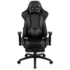 Silla de juego Flash Furniture X30 Silla ergonómica de oficina tipo carreras para computadora con respaldo totalmente reclinable y reposapiés deslizable en LeatherSoft rojo