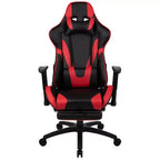 Silla de juego Flash Furniture X30 Silla ergonómica de oficina tipo carreras para computadora con respaldo totalmente reclinable y reposapiés deslizable en LeatherSoft rojo