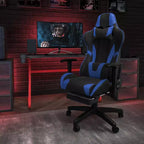 Silla de juego Flash Furniture X30 Silla ergonómica de oficina tipo carreras para computadora con respaldo totalmente reclinable y reposapiés deslizable en LeatherSoft rojo
