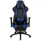 Silla de juego Flash Furniture X30 Silla ergonómica de oficina tipo carreras para computadora con respaldo totalmente reclinable y reposapiés deslizable en LeatherSoft rojo