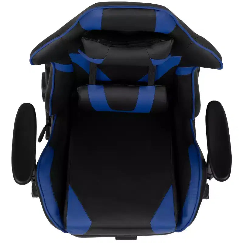 Silla de juego Flash Furniture X30 Silla ergonómica de oficina tipo carreras para computadora con respaldo totalmente reclinable y reposapiés deslizable en LeatherSoft rojo