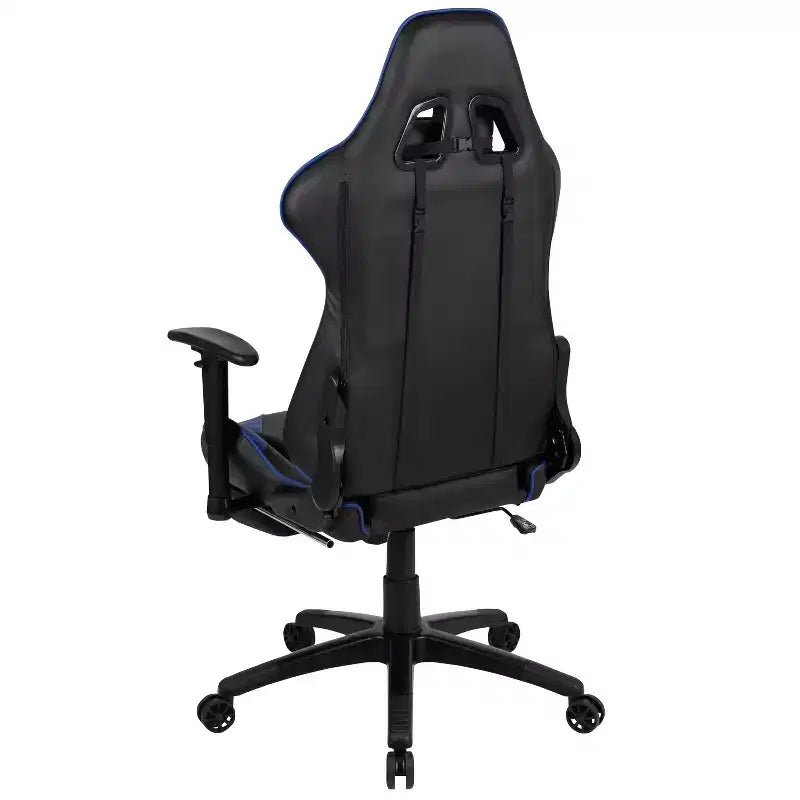 Silla de juego Flash Furniture X30 Silla ergonómica de oficina tipo carreras para computadora con respaldo totalmente reclinable y reposapiés deslizable en LeatherSoft rojo