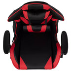 Silla de juego Flash Furniture X30 Silla ergonómica de oficina tipo carreras para computadora con respaldo totalmente reclinable y reposapiés deslizable en LeatherSoft rojo