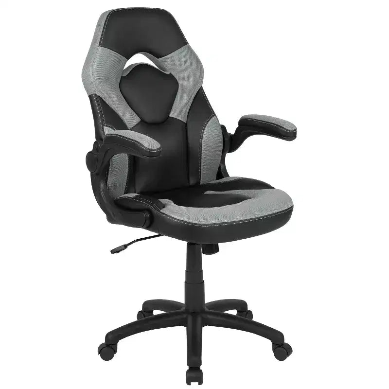 Flash Furniture X10 Silla de juego Silla de oficina de carreras ergonómica para computadora PC Silla giratoria ajustable con brazos abatibles