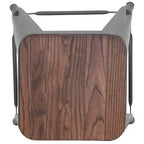 Flash Furniture Taburete de barra de metal de 24 pulgadas de alto, altura de mostrador, para interiores con asiento de madera - Juego apilable de 4 unidades