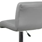 Flash Furniture Taburete de bar contemporáneo de vinilo con altura ajustable, asiento enrollado y base cromada