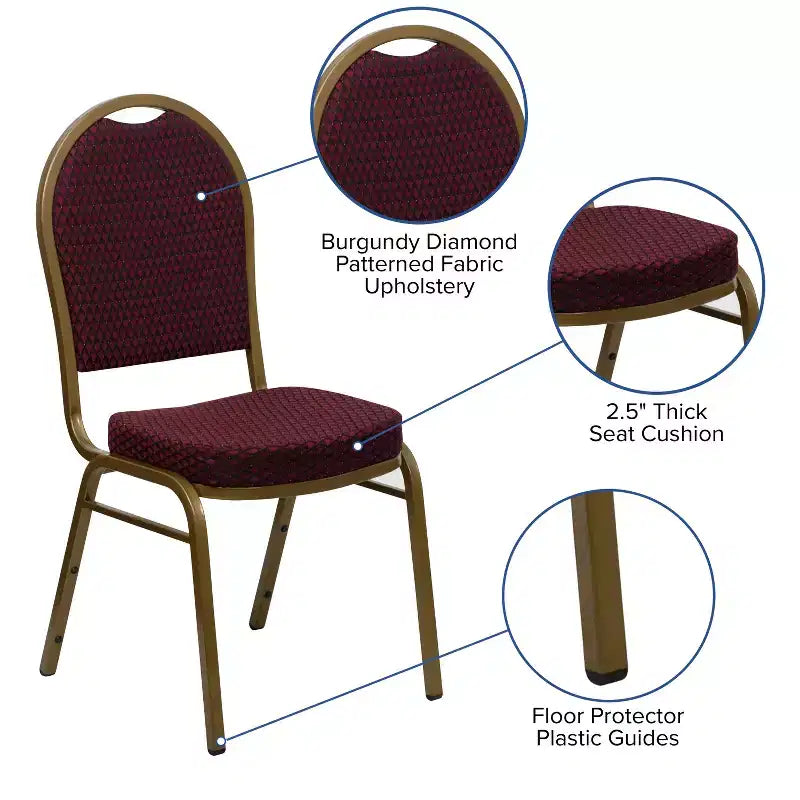 Silla apilable de banquete con respaldo abombado de la serie HERCULES de Flash Furniture