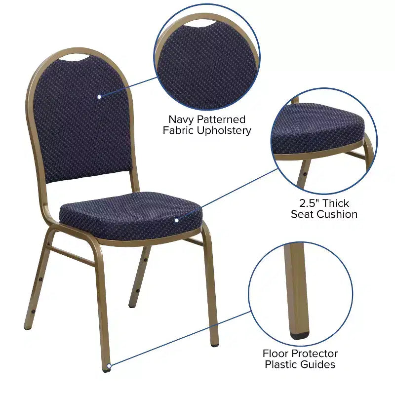 Silla apilable de banquete con respaldo abombado de la serie HERCULES de Flash Furniture