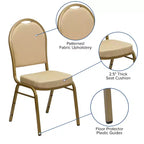 Silla apilable de banquete con respaldo abombado de la serie HERCULES de Flash Furniture