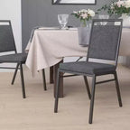 Silla apilable para banquetes Flash Furniture HERCULES Series con respaldo cuadrado y estructura de veta plateada