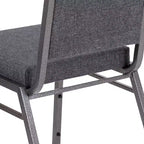 Silla apilable para banquetes Flash Furniture HERCULES Series con respaldo cuadrado y estructura de veta plateada