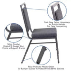 Silla apilable para banquetes Flash Furniture HERCULES Series con respaldo cuadrado y estructura de veta plateada
