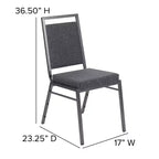 Silla apilable para banquetes Flash Furniture HERCULES Series con respaldo cuadrado y estructura de veta plateada