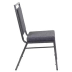 Silla apilable para banquetes Flash Furniture HERCULES Series con respaldo cuadrado y estructura de veta plateada