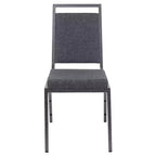 Silla apilable para banquetes Flash Furniture HERCULES Series con respaldo cuadrado y estructura de veta plateada