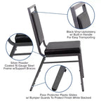 Silla apilable para banquetes Flash Furniture HERCULES Series con respaldo cuadrado y estructura de veta plateada