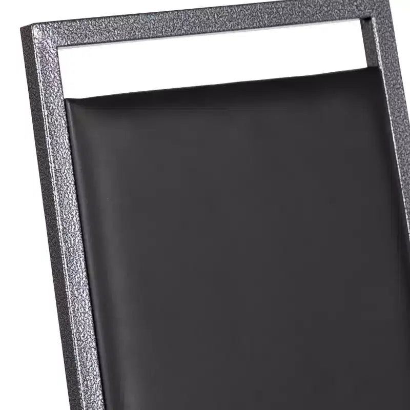 Silla apilable para banquetes Flash Furniture HERCULES Series con respaldo cuadrado y estructura de veta plateada