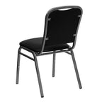 Flash Furniture Silla apilable para banquetes de la serie HERCULES en vinilo negro - Estructura veteada plateada