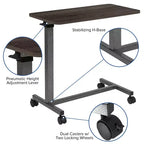 Mesa ajustable para cama Emma y Oliver con ruedas para el hogar y el hospital-Mesa de noche rodante