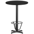 Mesa de bar laminada redonda Emma and Oliver 30 con base de anillo de 22x22 pies