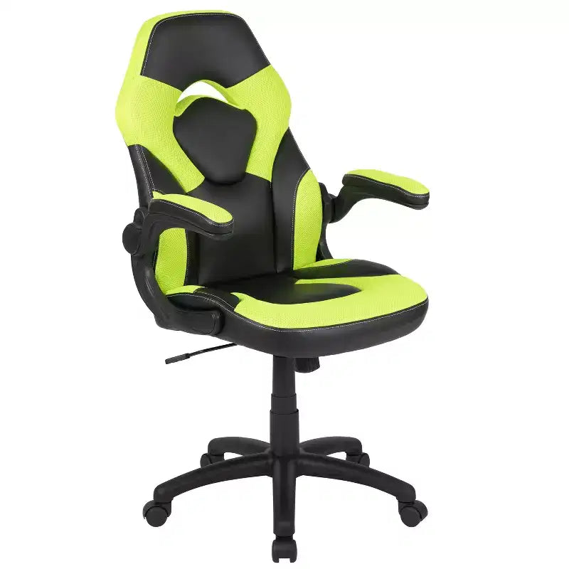 Juego de escritorio para juegos y silla de carreras Flash Furniture con portavasos, gancho para auriculares y 2 orificios para gestión de cables