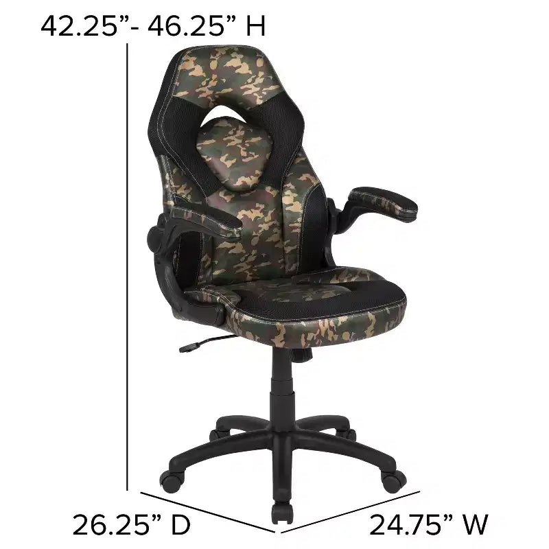Juego de escritorio para juegos y silla de carreras Flash Furniture con portavasos, gancho para auriculares y 2 orificios para gestión de cables