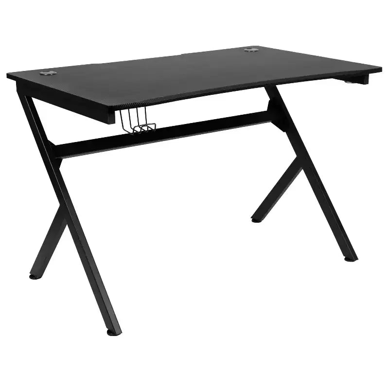 Juego de escritorio para juegos y silla de carreras Flash Furniture con portavasos, gancho para auriculares y 2 orificios para gestión de cables