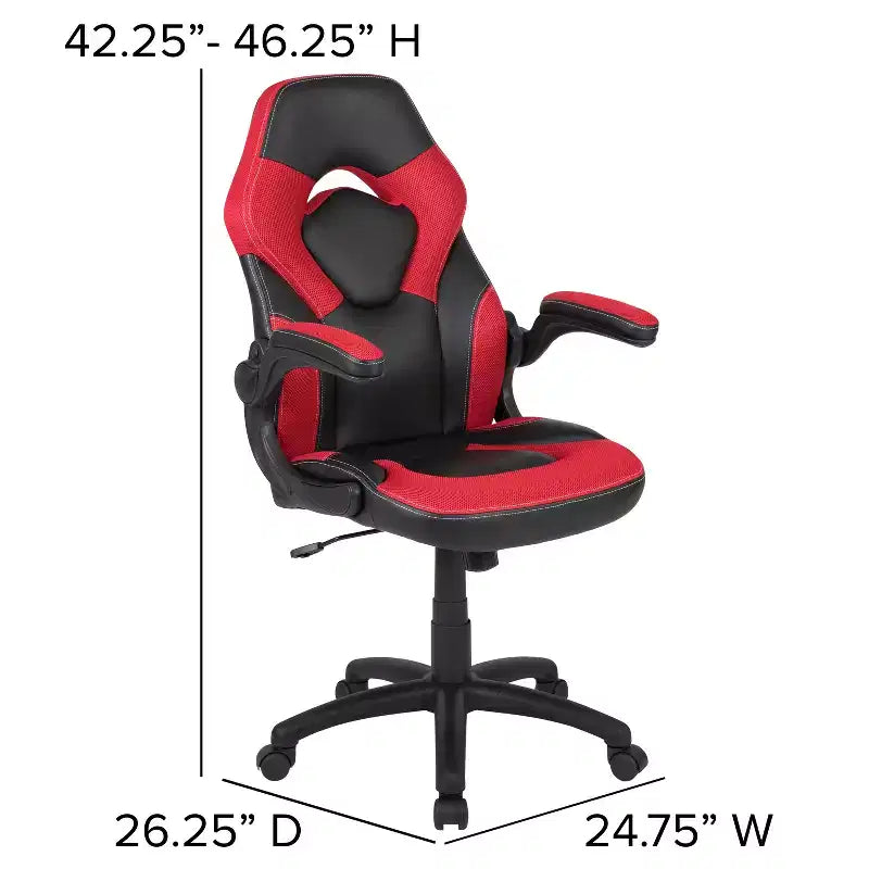 Juego de escritorio para juegos y silla de carreras Flash Furniture con portavasos, gancho para auriculares y 2 orificios para gestión de cables
