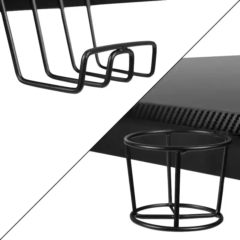Juego de escritorio para juegos y silla de carreras Flash Furniture con portavasos, gancho para auriculares y 2 orificios para gestión de cables