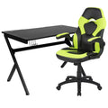 Juego de escritorio para juegos y silla de carreras Flash Furniture con portavasos, gancho para auriculares y 2 orificios para gestión de cables