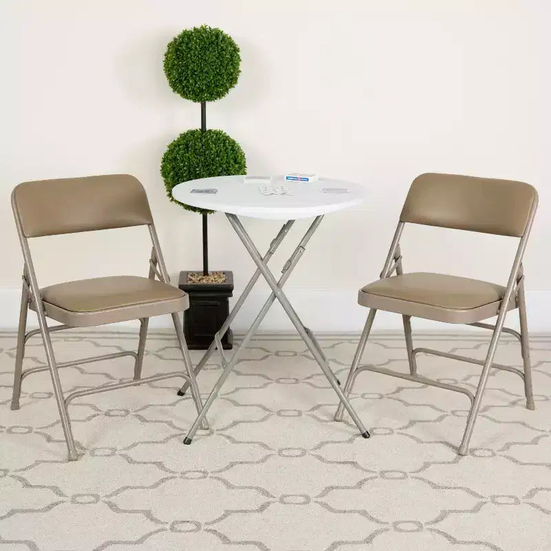 Silla plegable de metal acolchada Emma y Oliver, paquete de 2, para casa, oficina, fiestas y eventos, portátil