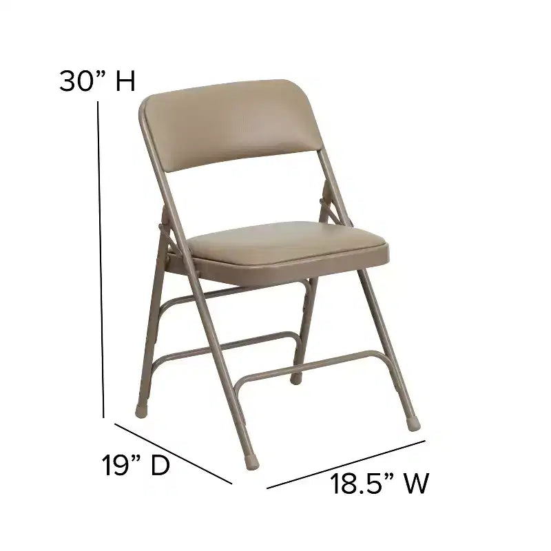 Silla plegable de metal acolchada Emma y Oliver, paquete de 2, para casa, oficina, fiestas y eventos, portátil