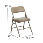 Silla plegable de metal acolchada Emma y Oliver, paquete de 2, para casa, oficina, fiestas y eventos, portátil