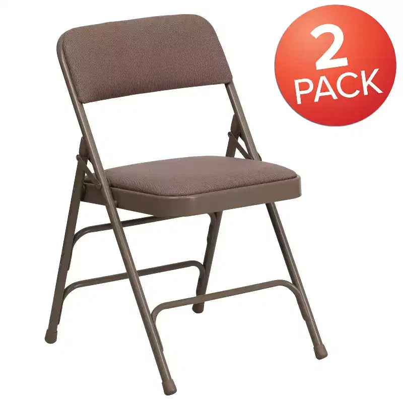 Silla plegable de metal acolchada Emma y Oliver, paquete de 2, para casa, oficina, fiestas y eventos, portátil