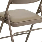 Silla plegable de metal acolchada Emma y Oliver, paquete de 2, para casa, oficina, fiestas y eventos, portátil