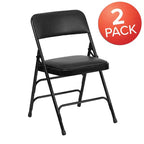 Silla plegable de metal acolchada Emma y Oliver, paquete de 2, para casa, oficina, fiestas y eventos, portátil