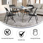 Silla plegable de metal acolchada Emma y Oliver, paquete de 2, para casa, oficina, fiestas y eventos, portátil
