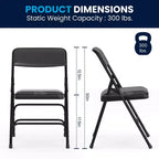 Silla plegable de metal acolchada Emma y Oliver, paquete de 2, para casa, oficina, fiestas y eventos, portátil