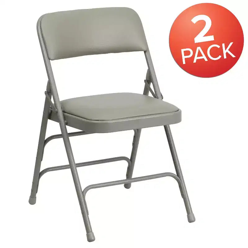 Silla plegable de metal acolchada Emma y Oliver, paquete de 2, para casa, oficina, fiestas y eventos, portátil