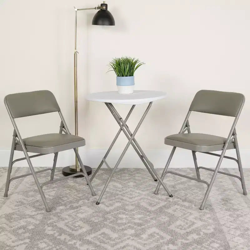 Silla plegable de metal acolchada Emma y Oliver, paquete de 2, para casa, oficina, fiestas y eventos, portátil