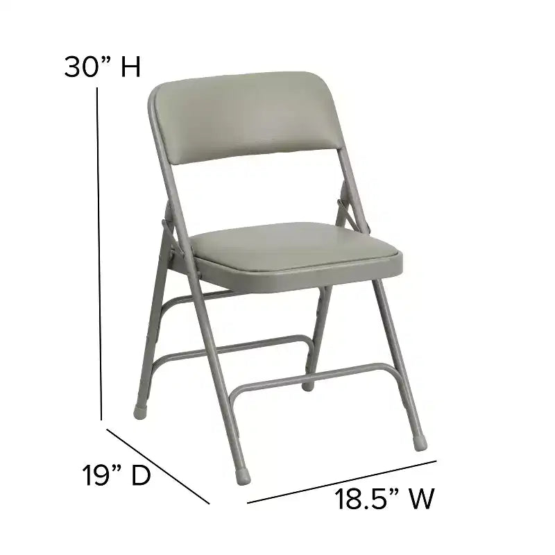 Silla plegable de metal acolchada Emma y Oliver, paquete de 2, para casa, oficina, fiestas y eventos, portátil
