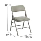 Silla plegable de metal acolchada Emma y Oliver, paquete de 2, para casa, oficina, fiestas y eventos, portátil