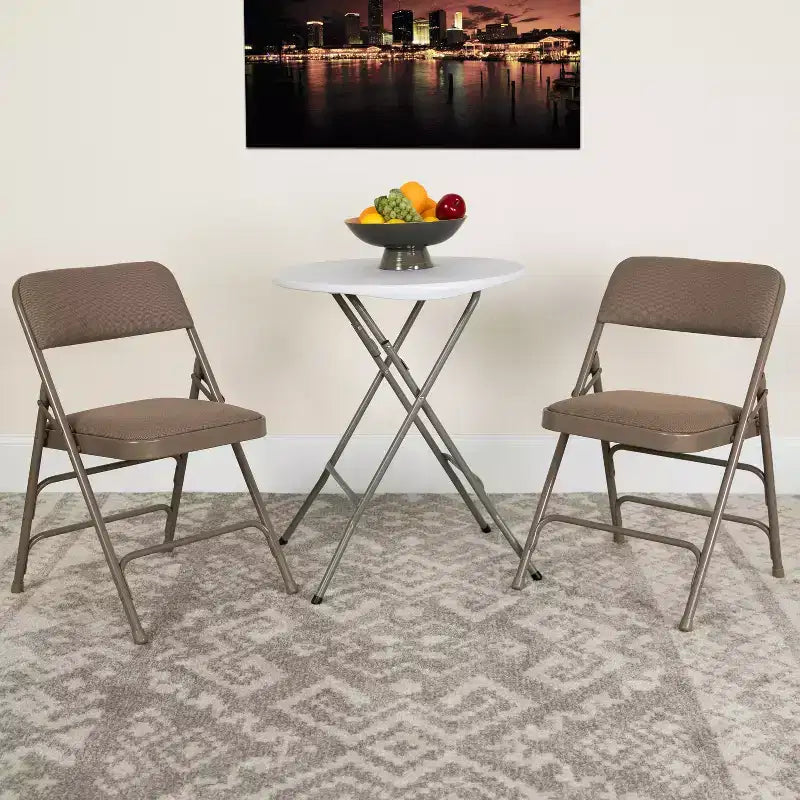 Silla plegable de metal acolchada Emma y Oliver, paquete de 2, para casa, oficina, fiestas y eventos, portátil