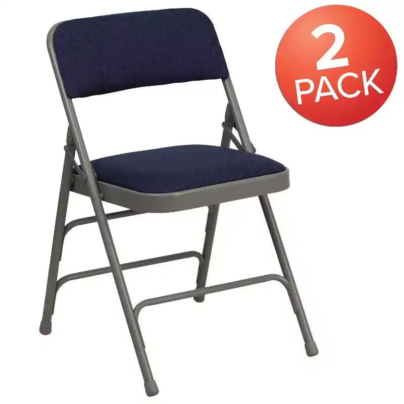 Silla plegable de metal acolchada Emma y Oliver, paquete de 2, para casa, oficina, fiestas y eventos, portátil