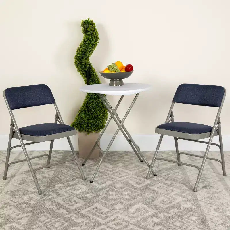 Silla plegable de metal acolchada Emma y Oliver, paquete de 2, para casa, oficina, fiestas y eventos, portátil