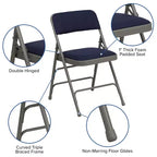 Silla plegable de metal acolchada Emma y Oliver, paquete de 2, para casa, oficina, fiestas y eventos, portátil