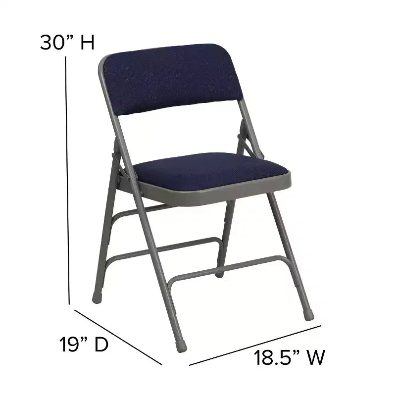 Silla plegable de metal acolchada Emma y Oliver, paquete de 2, para casa, oficina, fiestas y eventos, portátil