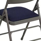 Silla plegable de metal acolchada Emma y Oliver, paquete de 2, para casa, oficina, fiestas y eventos, portátil