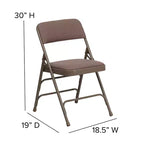 Silla plegable de metal acolchada Emma y Oliver, paquete de 2, para casa, oficina, fiestas y eventos, portátil
